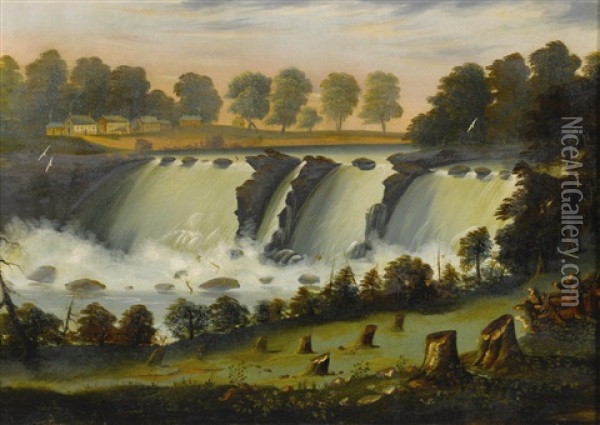 The Gennesee Falls At Rochester, N.y. Oil Painting - Thomas Chambers