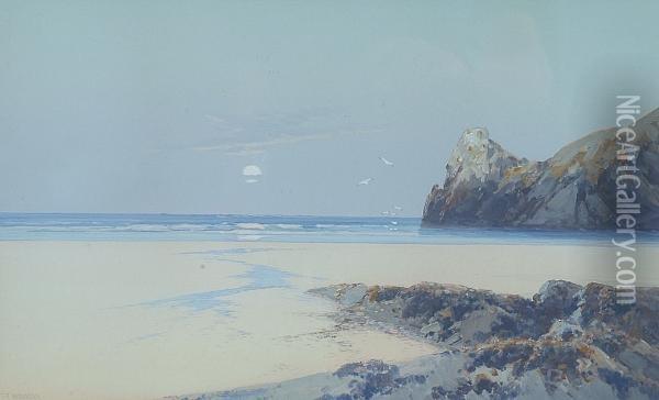 Trebarwith Sands, Cornwall Oil Painting - Frederick John Widgery