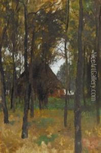 Haus Zwischen Baumen Oil Painting - Thomas Ludwig Herbst