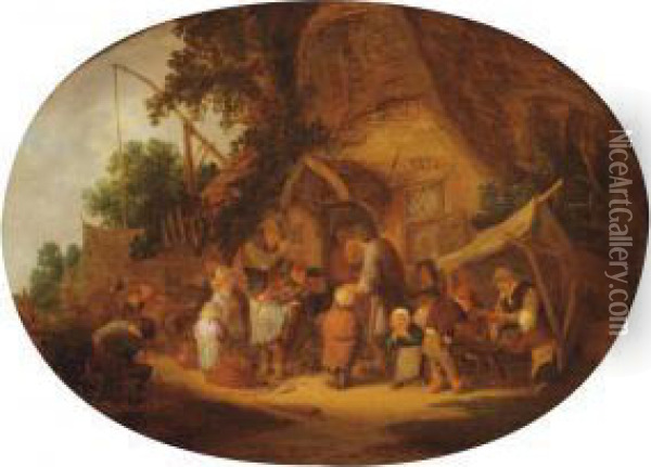 Peasants Making Music At A Village Feast Oil Painting - Adriaen Jansz. Van Ostade