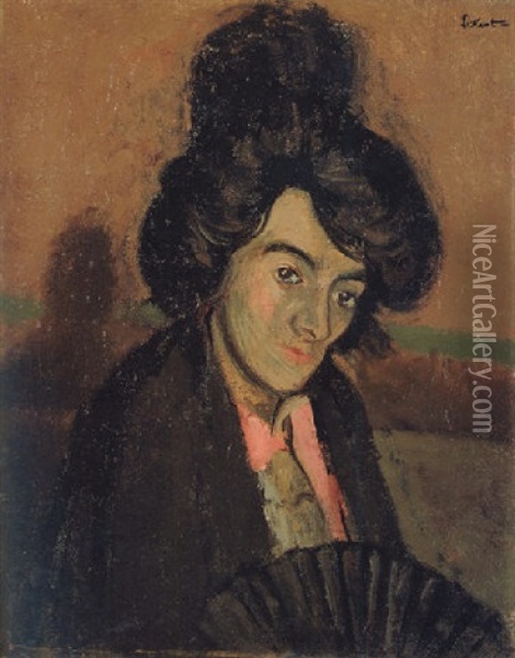 Portrait Of A Venetian Woman; La Callera Oil Painting - Walter Sickert