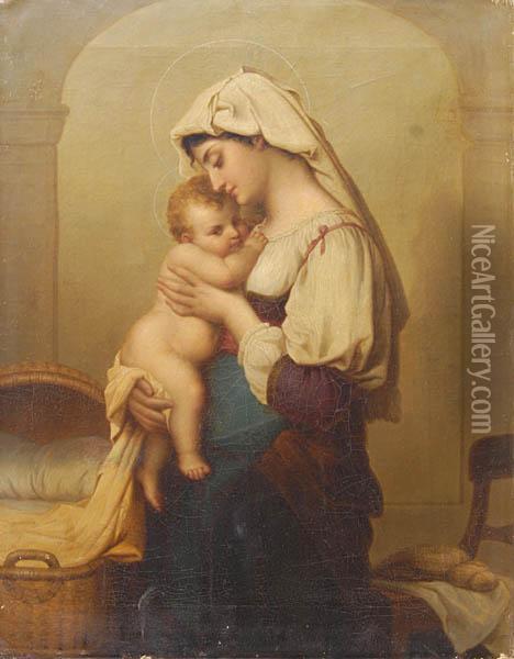 Madonna Z Dzieciatkiem Oil Painting - Charles Francois Jalabert