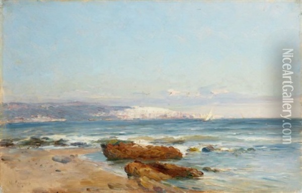 La Baie D'alger, Vue Des Sablettes Oil Painting - Marius Reynaud