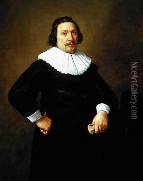 Portrait of a man holding a glove 1648 Oil Painting - Claes Cornelisz Moeyaert