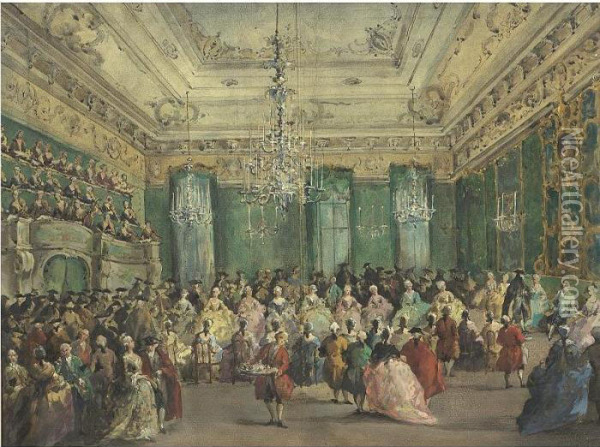 The Ladies' Concert In The Philharmonic Oil Painting - Francesco Guardi