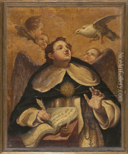 Santo Tomas De Aquino Oil Painting - Manuel Bayeu y Subias