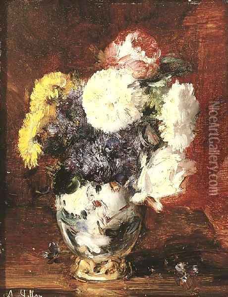 Vase de fleurs Oil Painting - Antoine Vollon