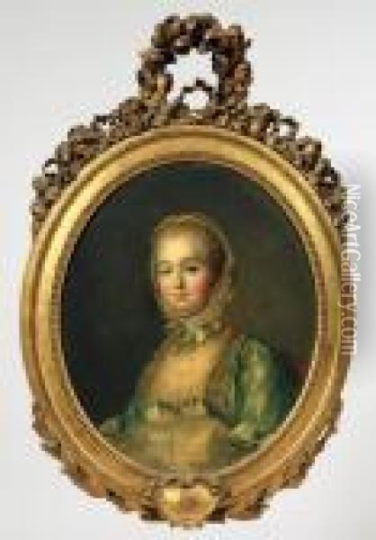 Portraitof Madame Pompadour Oil Painting - Francois-Hubert Drouais