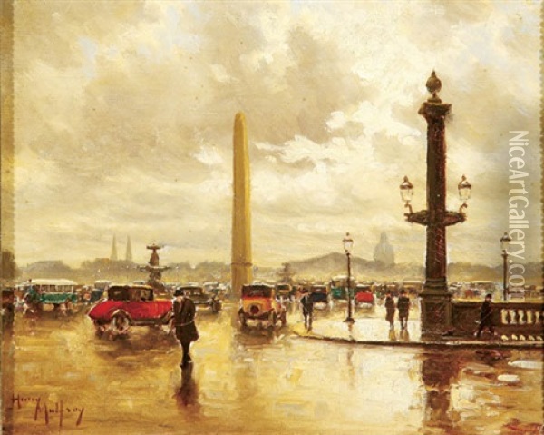 Place De La Concorde - Paris Oil Painting - Henri Malfroy-Savigny