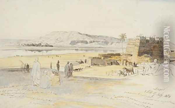 Luxor Oil Painting - Edward Lear