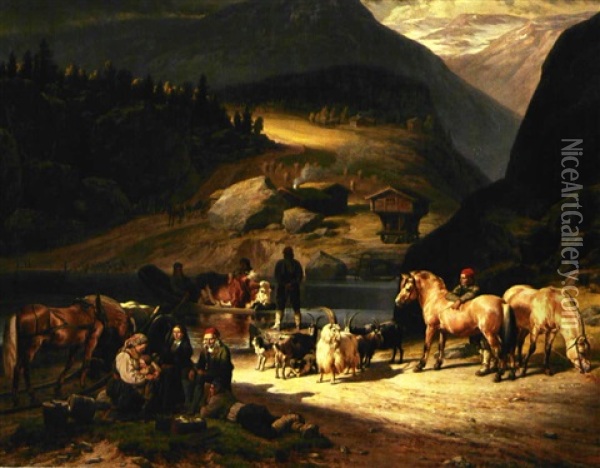 Partie Aus Telemarken In Norwegen Oil Painting - Siegwald Johannes Dahl