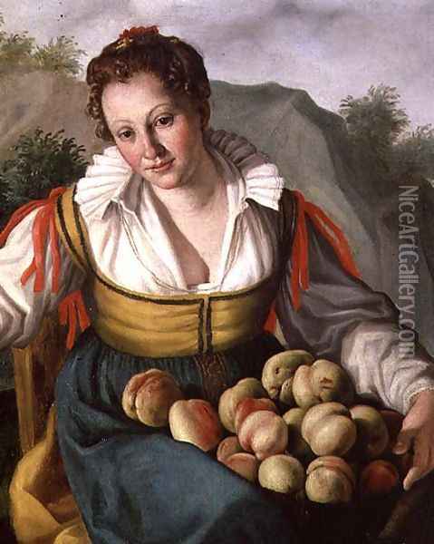 The Fruitseller (detail 2) Oil Painting - Vincenzo Campi
