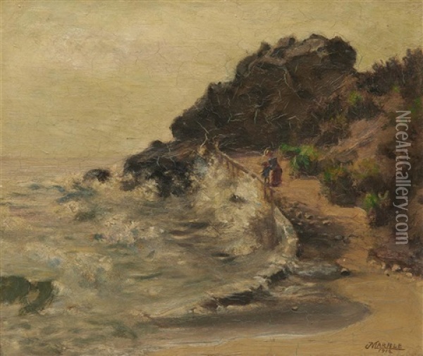 The Playful Sea Oil Painting - John N. Marble