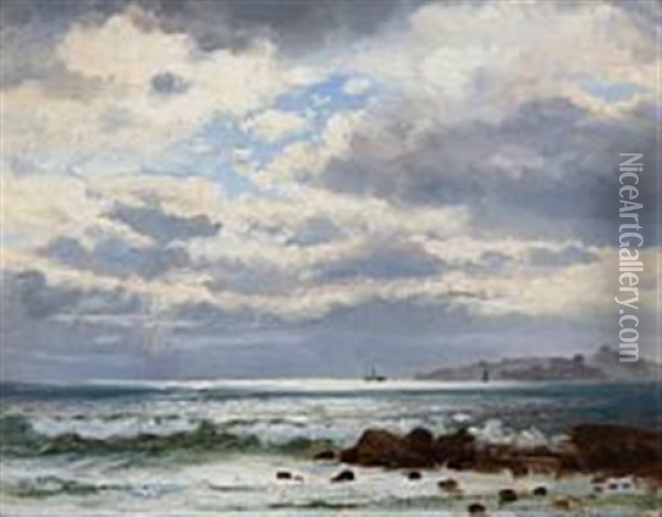 Coastal Scene Near Marseille Oil Painting - Emanuel Larsen
