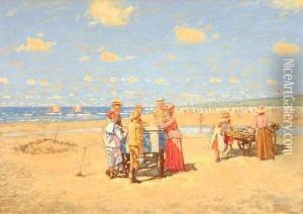 The Ice- Cream Cart Oil Painting - Cornelis Koppenol