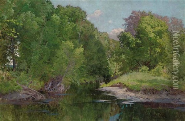 Une Riviere Tranquille Oil Painting - Leon Tanzi