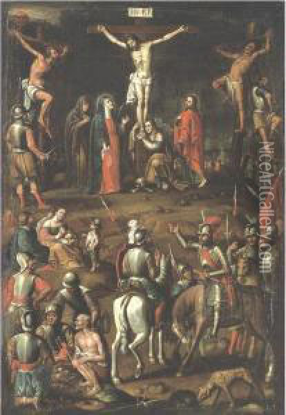 La Crucifixion Oil Painting - Manuel Sanches