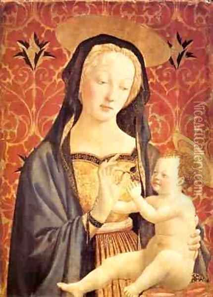 Madonna And Child 1435-37 Oil Painting - Domenico Di Michelino