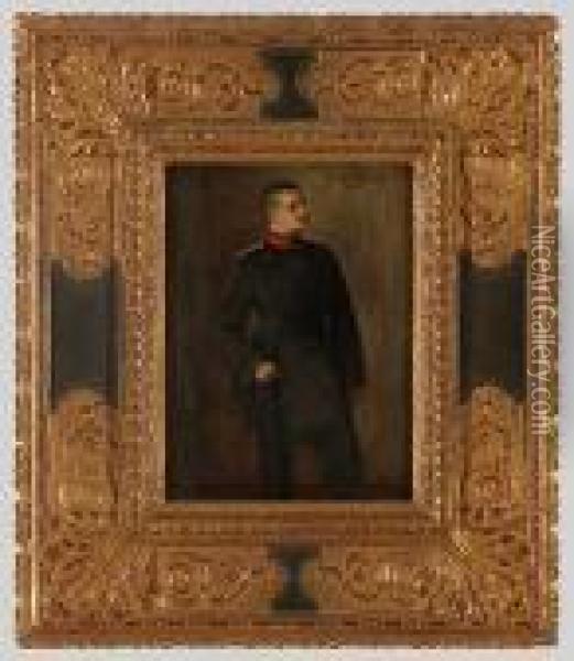 Dreiviertelportrait Des Friedrich Vonwerner Als Soldat Oil Painting - Anton Alexander von Werner