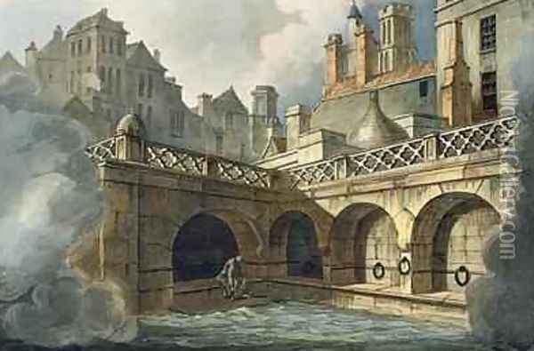 Inside of Queens Bath from Bath Illustrated by a Series of Views Oil Painting - John Claude Nattes