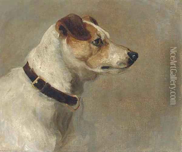 The head of terrier 2 Oil Painting - English School