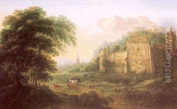 Landscape with Ruins of a Fortress Oil Painting - Gilles Neyts