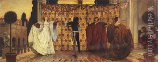 The Dance Of The Troubadors Oil Painting - Edwin Austin Abbey