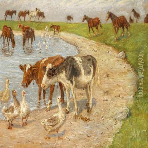 The Large Reservoir, Saltholm Oil Painting - Theodor Philipsen