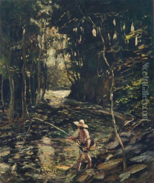 Fishing Oil Painting - Ernest Lawson