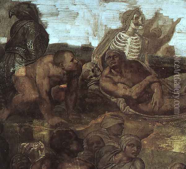 Last Judgement (detail of the Resurrection of the Dead) 1536-41 Oil Painting - Michelangelo Buonarroti