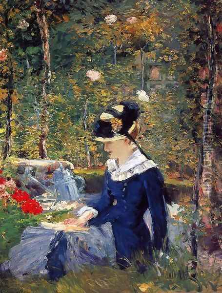 Young Woman in the Garden 1880 Oil Painting - Edouard Manet