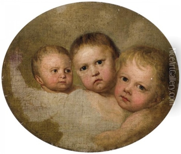 Die Drei Kinder Des Kunstlers Oil Painting - Johann Christoph Rincklake