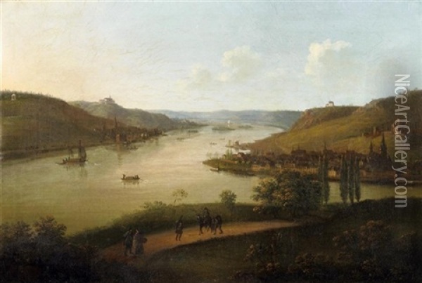 Ansicht Des Rheingaus Oil Painting - Jakob Diezler