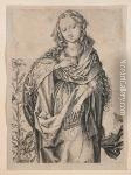 The Virgin Mary (lehrs 3; Bartsch 2) Oil Painting - Martin Schongauer