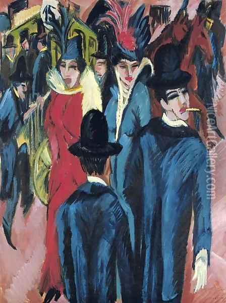 Berliner Strassenszene Oil Painting - Ernst Ludwig Kirchner