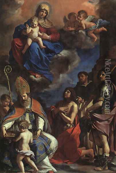 The Patron Saints Of Modena 1651-52 Oil Painting - Giovanni Francesco Barbieri