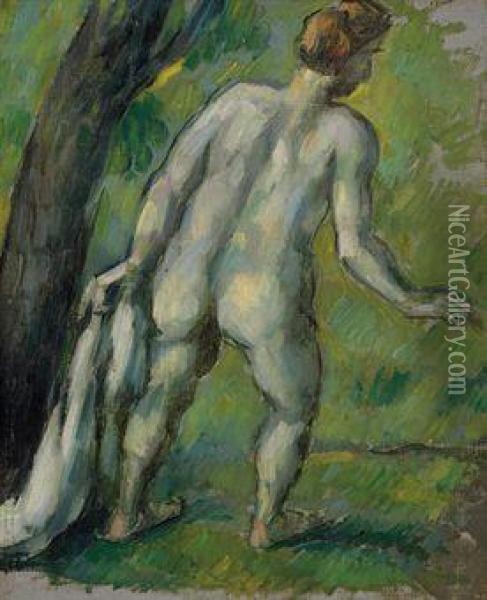 Baigneur, Vu De Dos Oil Painting - Paul Cezanne