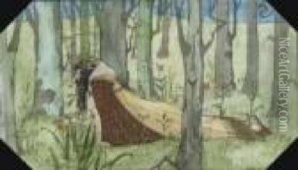 Konig Nebukadnezar Im
 Wald Oil Painting - Carl Strathmann