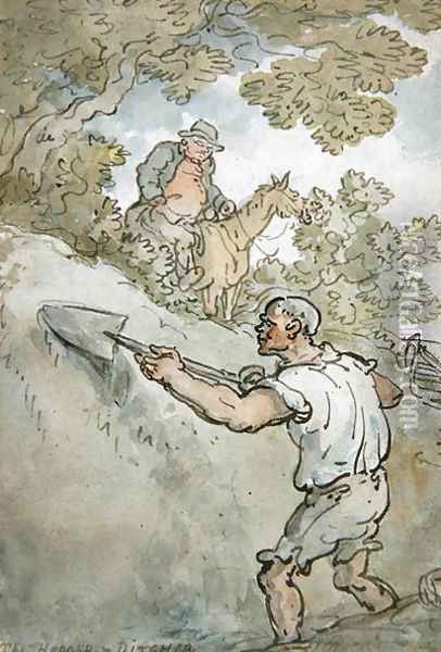 The Hedger and Ditcher Oil Painting - Thomas Rowlandson