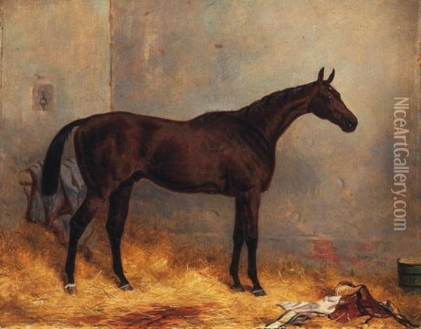 Race Horse Oil Painting - Harry Hall