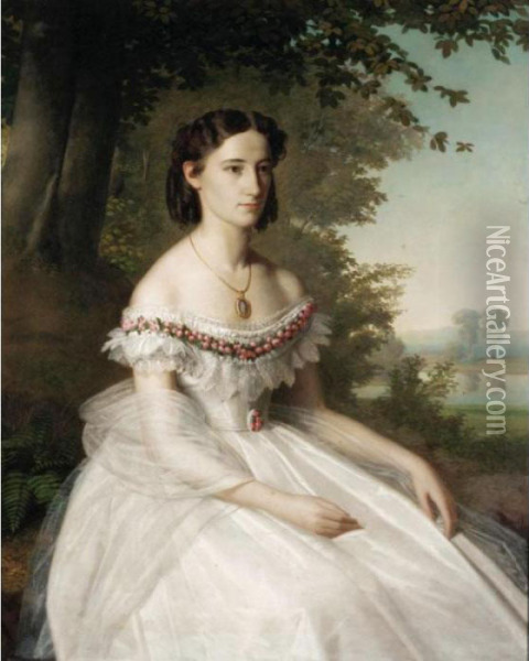 Portrait Of A Lady Oil Painting - Franz Xavier Winterhalter