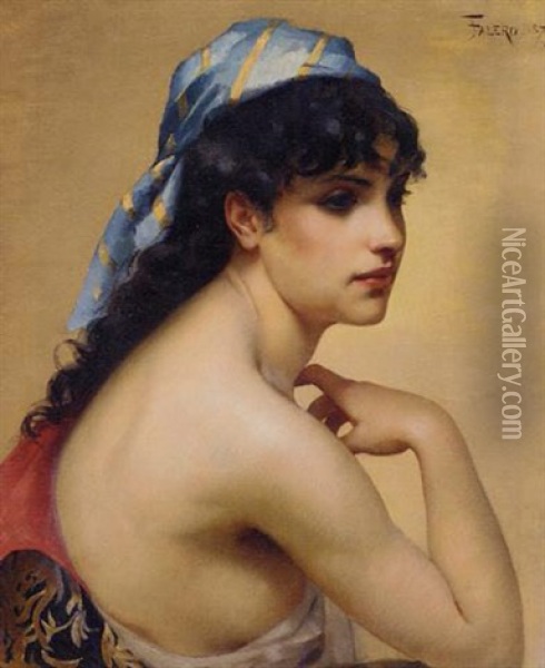 A Spanish Beauty Oil Painting - Luis Ricardo Falero