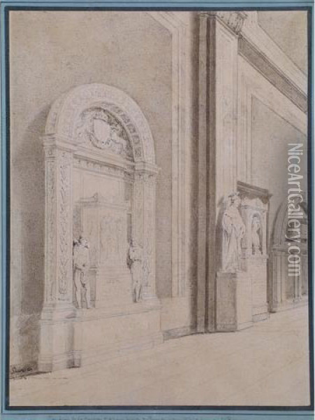 Tombeau De La Comtesse D'albany Dans L'eglise De Santa Cruz A Florence Oil Painting - Gherardi