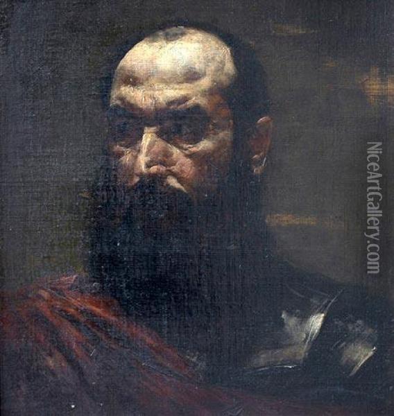 Portrait Of A Noble. Oil Painting - Franz von Lenbach