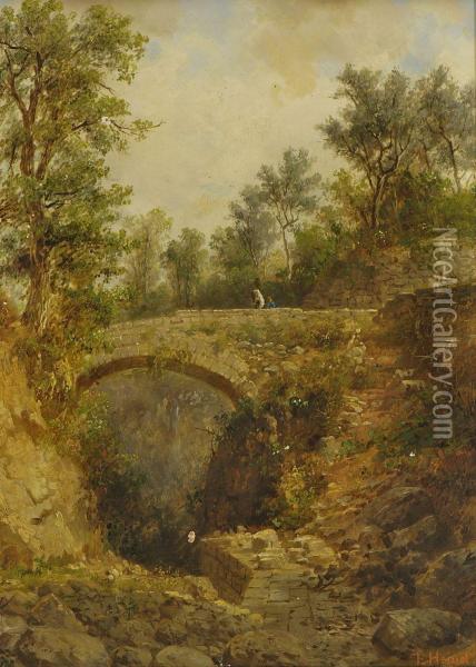 Blick Auf Den Ponte Filippetto Bei Sorrent Oil Painting - Eduard Heinel