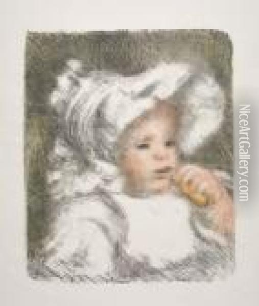 Enfant Au Biscuit Oil Painting - Pierre Auguste Renoir