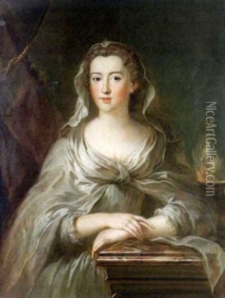 Portrait De Femme En Vestale Oil Painting - Louis Michel van Loo