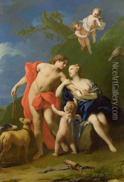 Venus and Adonis 2 Oil Painting - Jacopo (Giacomo) Amigoni