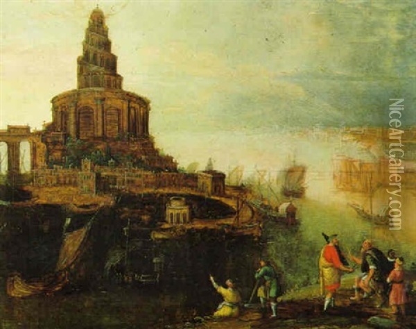 Der Turmbau Zu Babel Oil Painting - Louis de Caullery