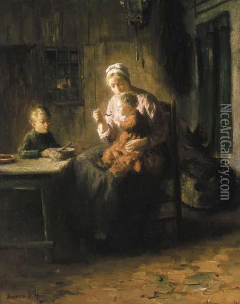 A Happy Meal Oil Painting - Bernard Johann De Hoog